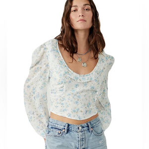 Free People Another Life Printed Top